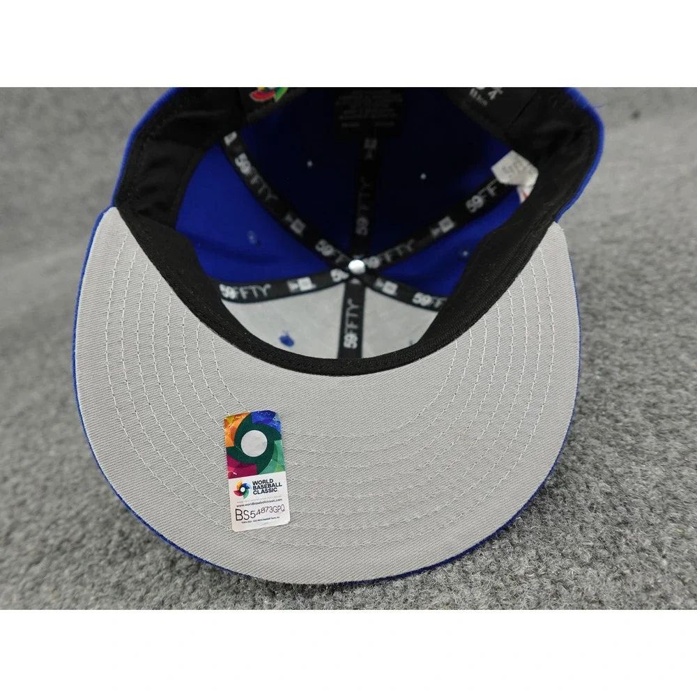 New Era 59FIFTY WBC Puerto Rico Hat Kids 6 3/4 Blue Excellent‎ Fitted Cap